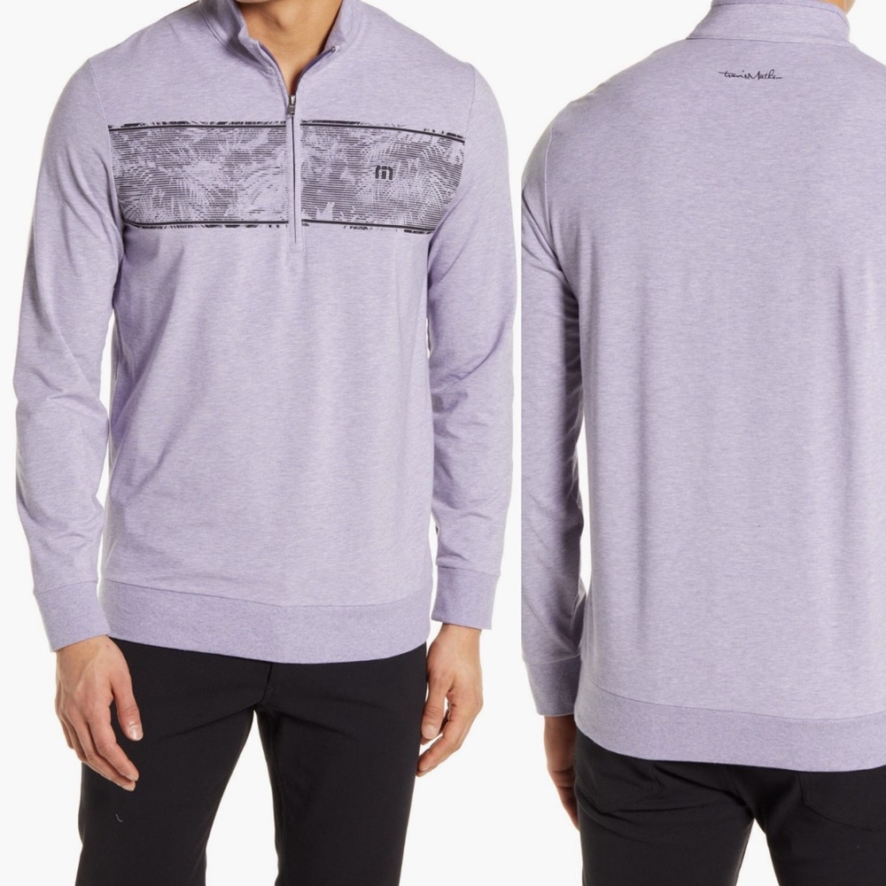 Travis Mathew Floaties Light Purple Quarter-Zip Pull Over Sweater M